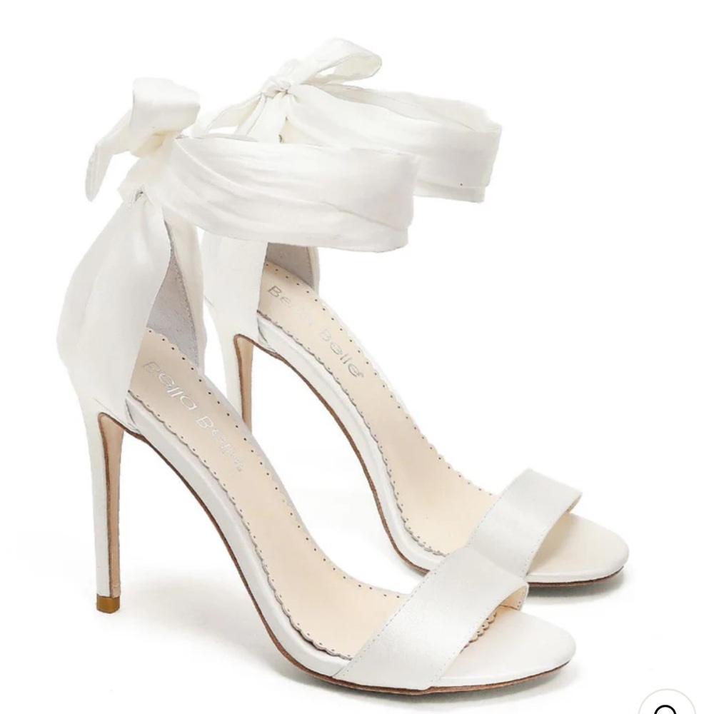Anna Open Toe Ivory Heel Ankle Wrap Wedding Shoes